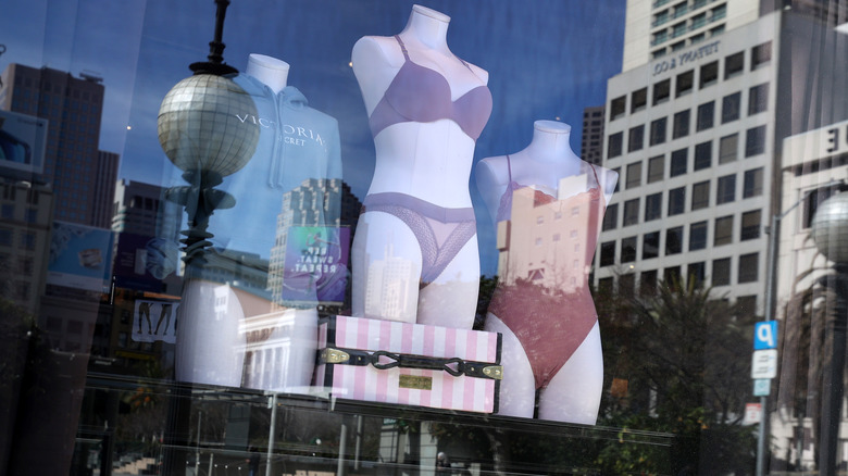 Victoria's Secret mannequins in window