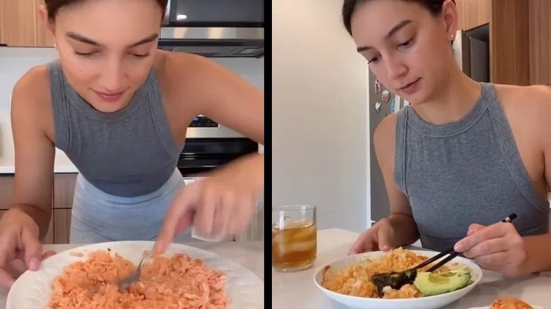 Emily Mariko's salmon and rice dish on TikTok