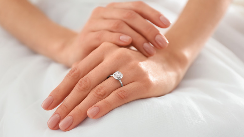 Woman and an engagement ring