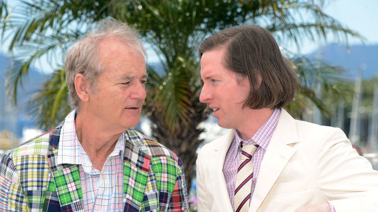 Bill Murray Wes Anderson talking closeup 