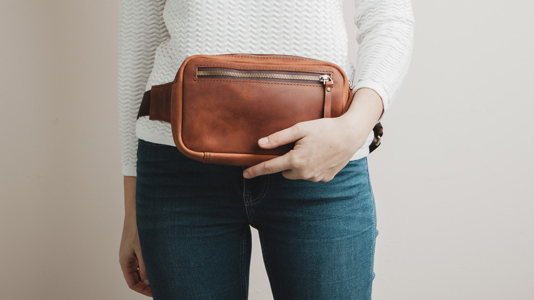 Fanny pack around a girl's waist