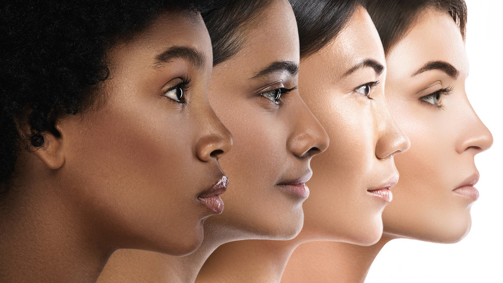 Four women with different complexions