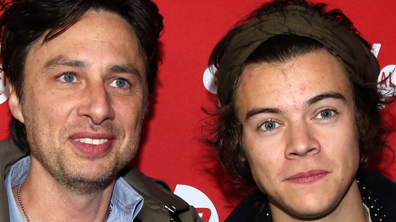 Harry Styles and Zach Braff pose for a picture