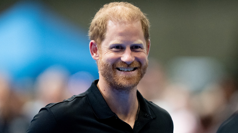 Prince Harry smiling.