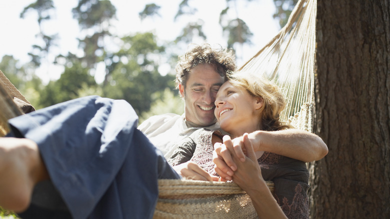 Couple in love on hammock