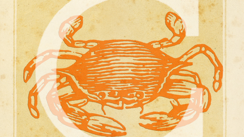 The Cancer zodiac symbol of a crab 