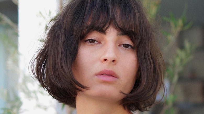 undone bob haircut with bangs