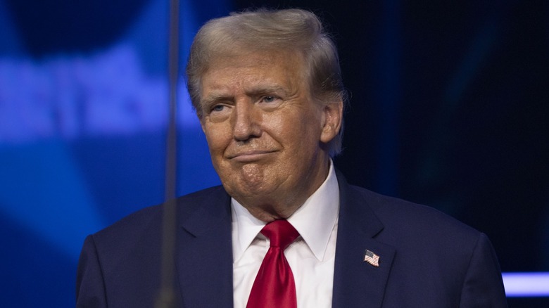 Donald Trump grimacing