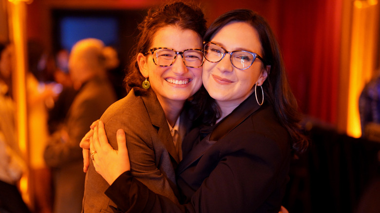 Nellie Bowles and Bari Weiss attend as The Free Press' Honestly with Bari Weiss hosts Amy Chua presented by Uber and X on January 18, 2025 in Washington, DC.