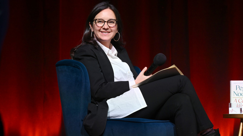 Bari Weiss speaks onstage during Book Club Event With Peggy Noonan on November 19, 2024 in New York City.