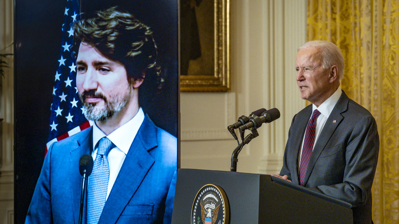 Biden and Trudeau teleconference