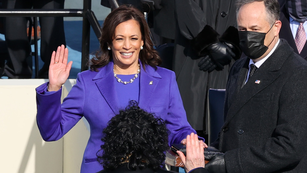 Kamala Harris being sworn in