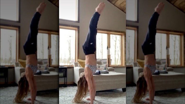 Grace McCallum training at home