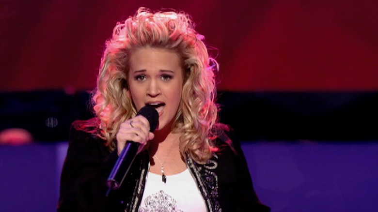 Carrie Underwood performing on American Idol
