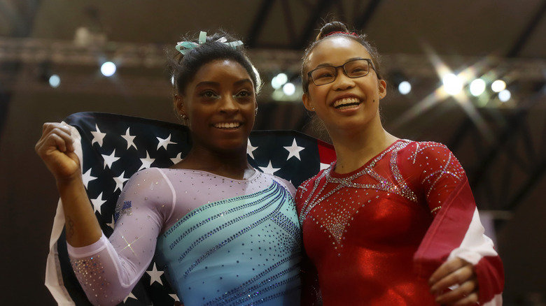 Simone Biles and Morgan Hurd