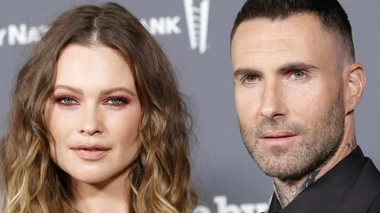 Behati Prinsloo and Adam Levine attend the Baby2Baby 10-Year Gala presented by Paul Mitchell on November 13, 2021 in West Hollywood, California.