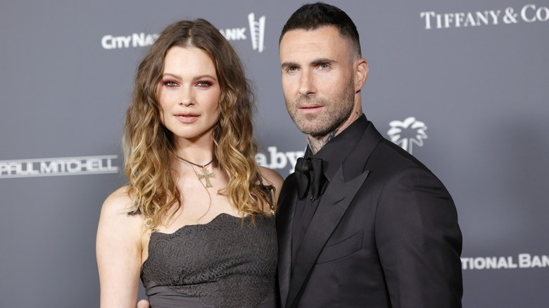 Behati Prinsloo and Adam Levine attend the Baby2Baby 10-Year Gala presented by Paul Mitchell on November 13, 2021 in West Hollywood, California.