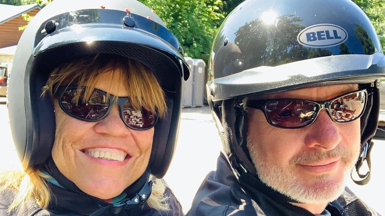 Amy Roloff and fiancé on motorcycle 