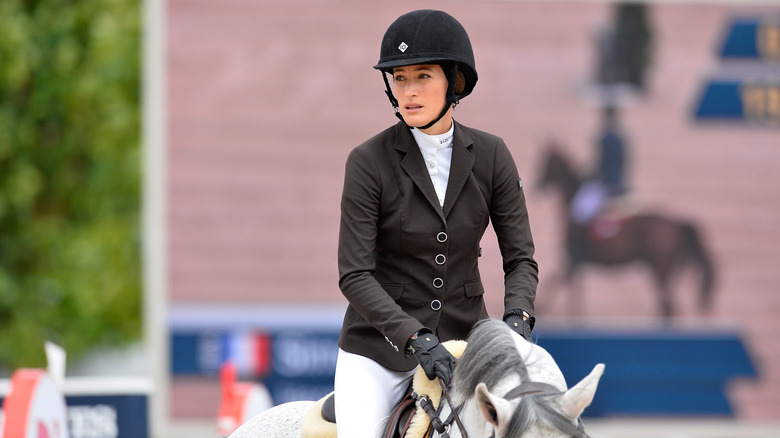 Jessica Springsteen riding a horse