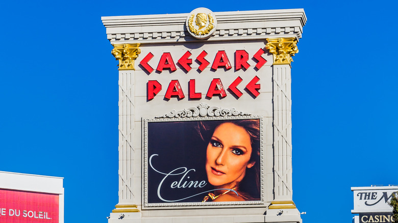 Sign at Caesars Palace in Las Vegas promoting Celine Dion