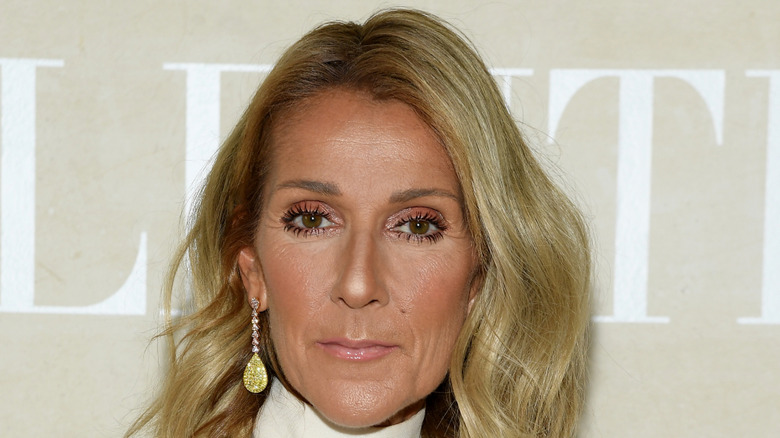 Celine Dion looking serious