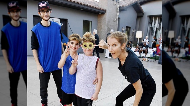 Celine Dion goofing off with her kids