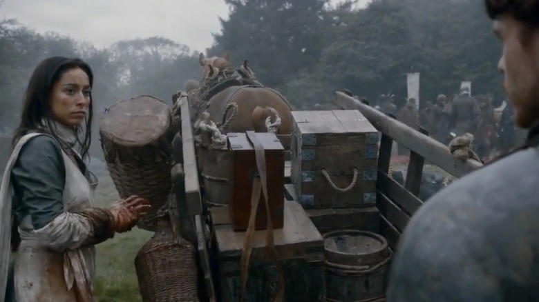 Oona Chaplin and Richard Madden in a scene from "Game of Thrones"