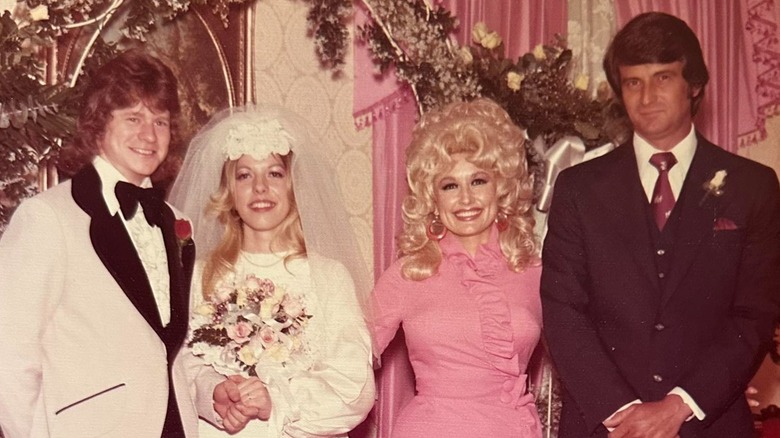 Dolly Parton and Carl Dean (right) at Freida Parton's wedding