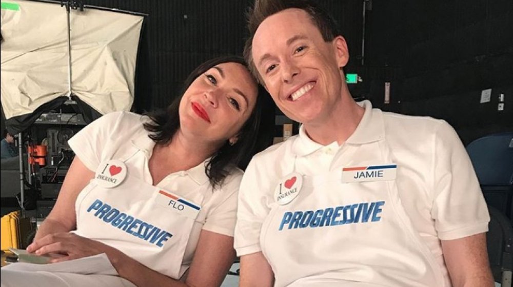 On the set of Progressive commercial with Flo