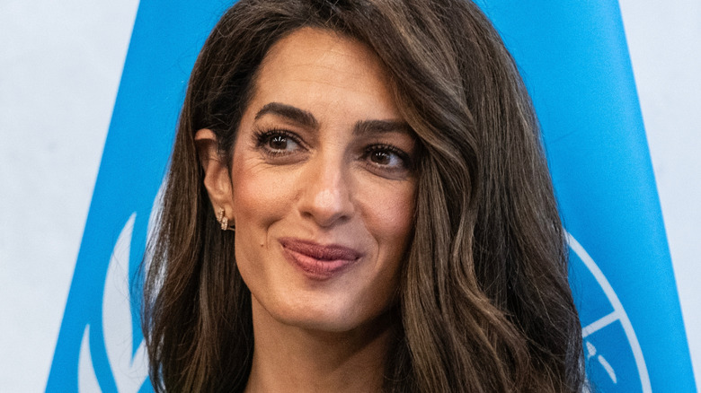 Amal Clooney smirking