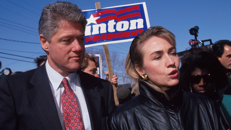 Bill, Hillary Clinton during campaign