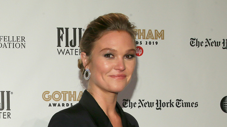 Julia Stiles smiling black shirt