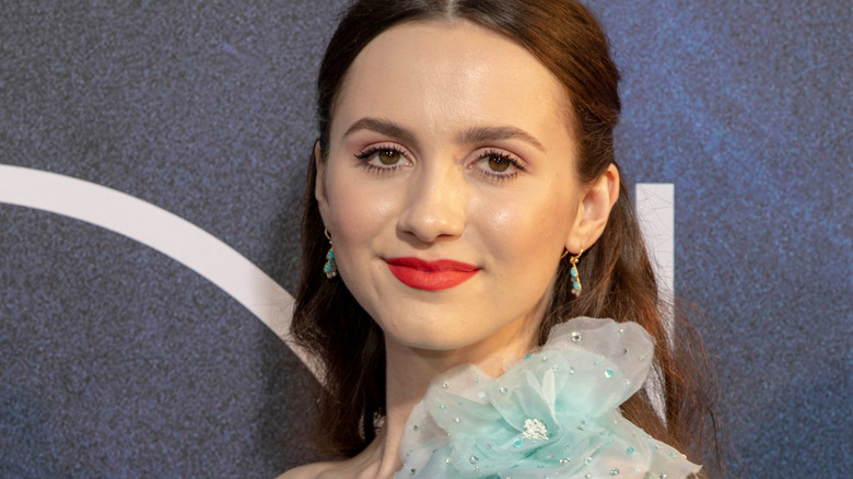 Maude Apatow wearing red lipstick