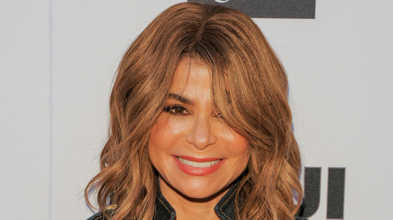 Paula Abdul with hair covering eye
