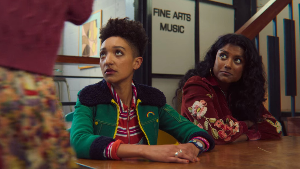 Simone Ashley and co-stars in Sex Education