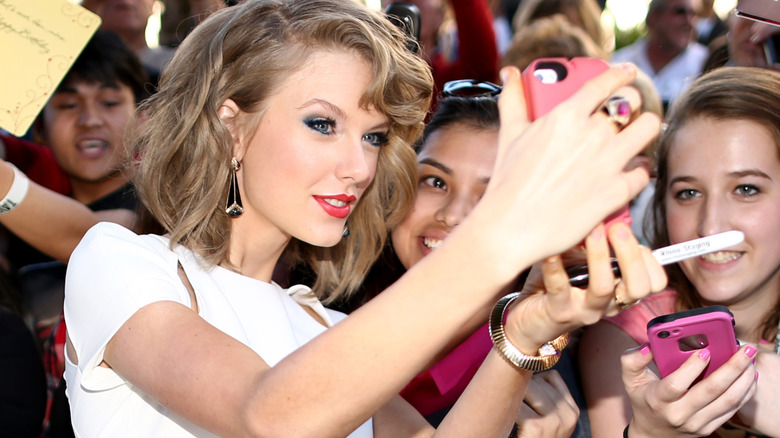 Taylor Swift with her fans