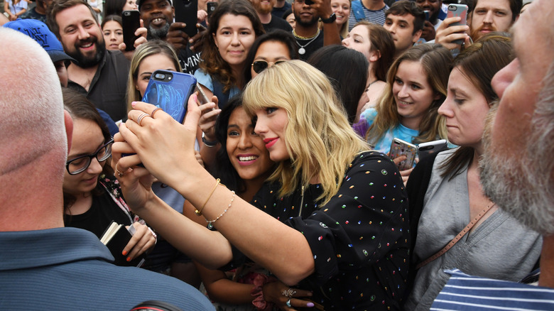 Taylor Swift with her fans