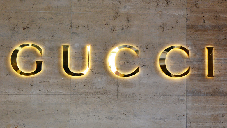 Gucci logo lit up