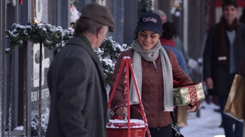 Vanessa Hudgens and the mysterious old man in The Princess Switch