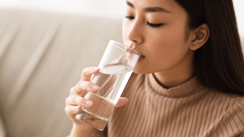 Woman drinking water