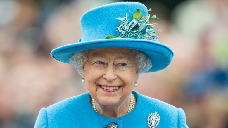 Queen Elizabeth II at Queen Mother Square in 2016