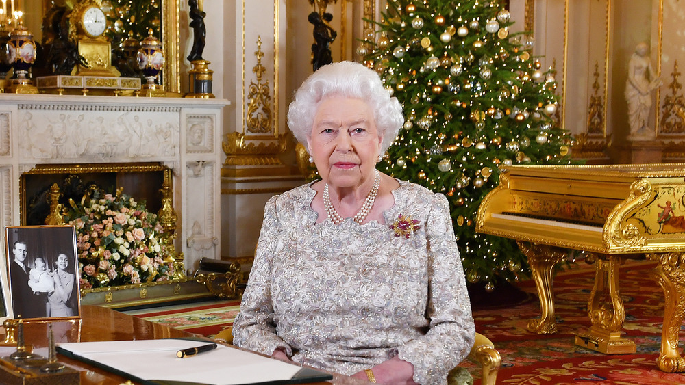 Queen Elizabeth giving Christmas message