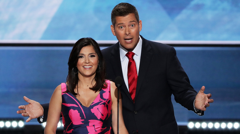 Rachel Campos-Duffy and Sean Duffy speak onstage
