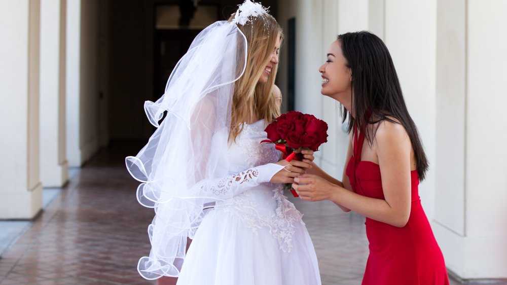 Bride and maid of honor