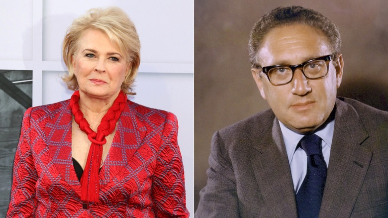 Split image of Candice Bergen in 2017 and Henry Kissinger in 1973.