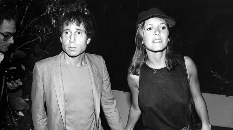 Paul Simon and Carrie Fisher circa 1980 in New York City