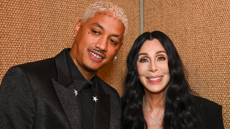 Cher and boyfriend, Alexander Edwards, posing together