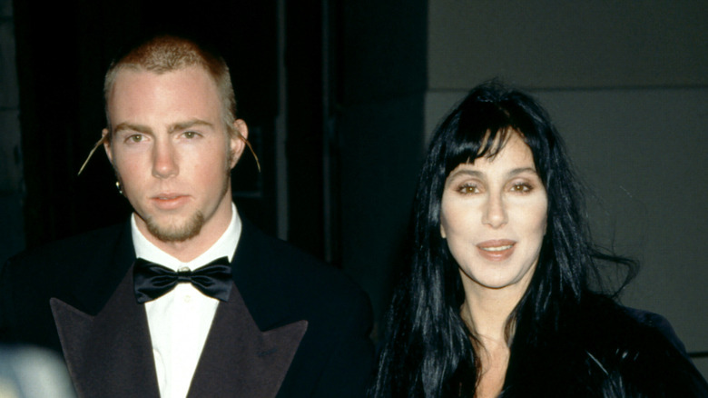 Cher with Elijah Blue Allman at an event in 1994