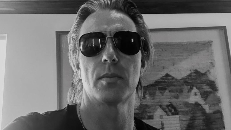 Elijah Blue Allman posing in a selfie in black and white