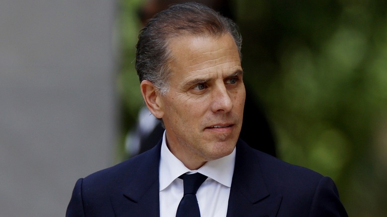 Closeup of Hunter Biden looking to his left